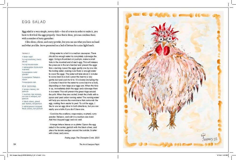 The Art of Jacques Pépin, The Cookbook: Favorite Recipes and Paintings from My Life in the Kitchen on a white background at Addison West