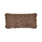 Short Wool Sheepskin Lumbar Throw Pillow in Taupe on a white background at Addison West