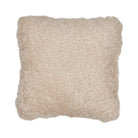 22" Short Wool Sheepskin Throw Pillow in Pearl on a white background at Addison West