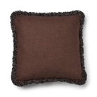 Short-Wool Sheepskin Cushion in Cocoa on a white background at Addison West