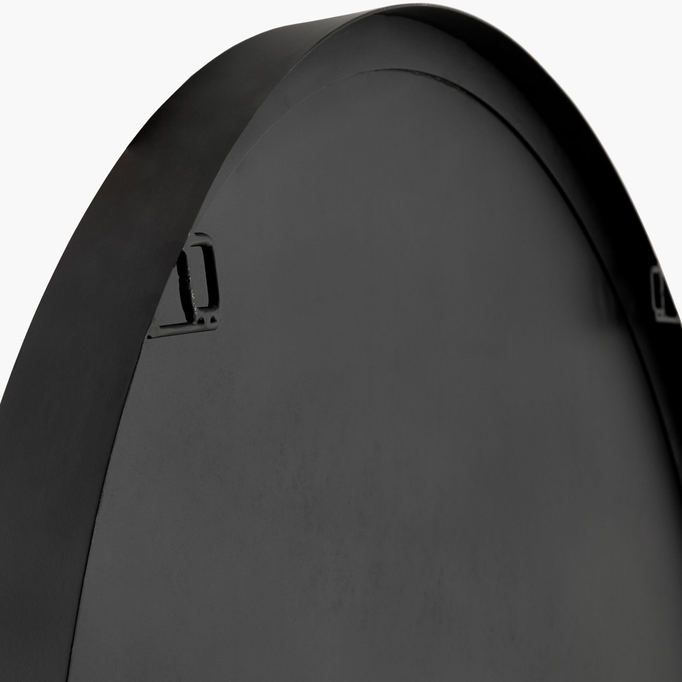 Back of Carbondale Accent Mirror in Matte Black on a white background at Addison West