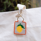 Lemon Needlepoint Keychain Kit on a white background at Addison West