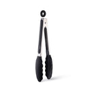 9" Silicone Tipped Locking Tongs on a white background at Addison West