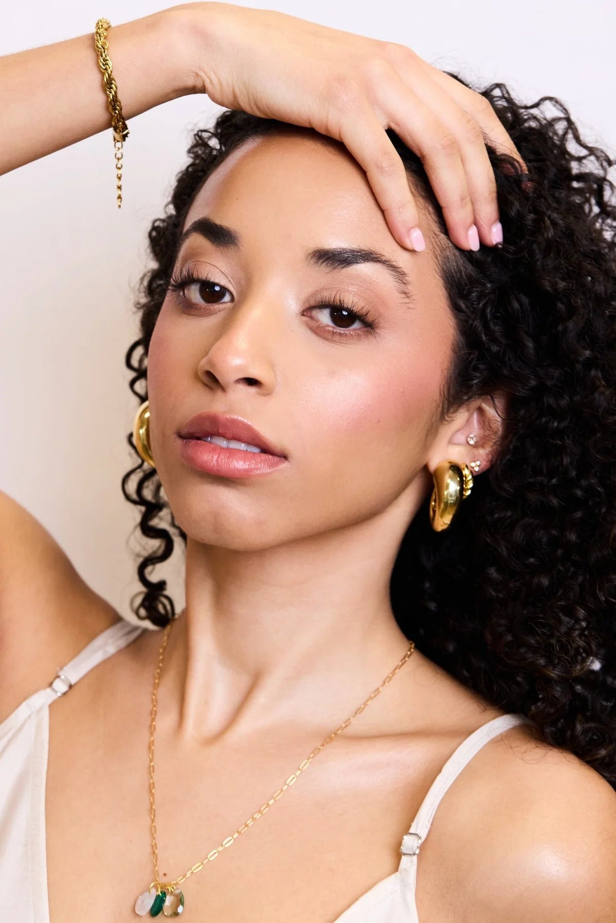 Elli Parr Claw Hoop on a model at Addison West