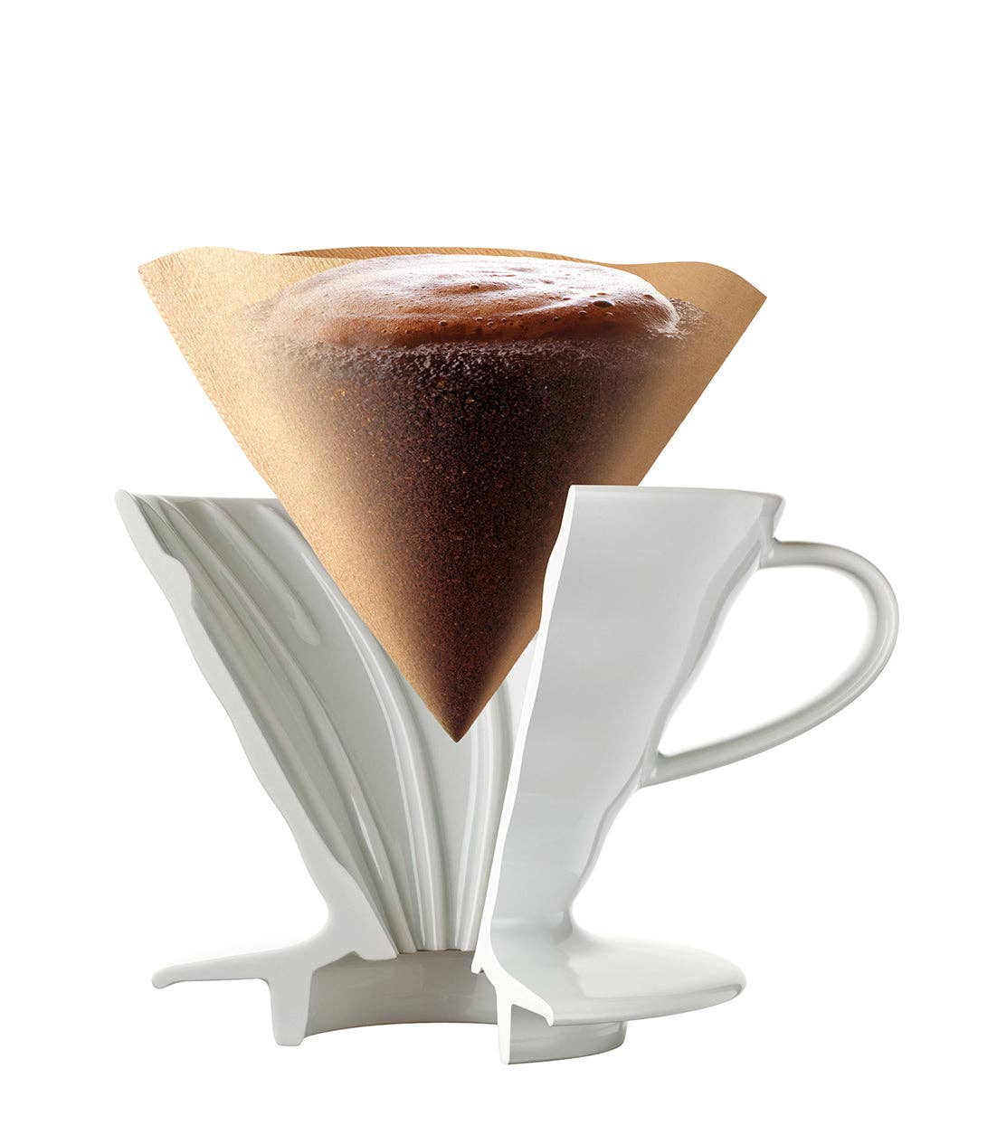 Hario V60 02 Paper Filters, Natural Unbleached on a white background at Addison West