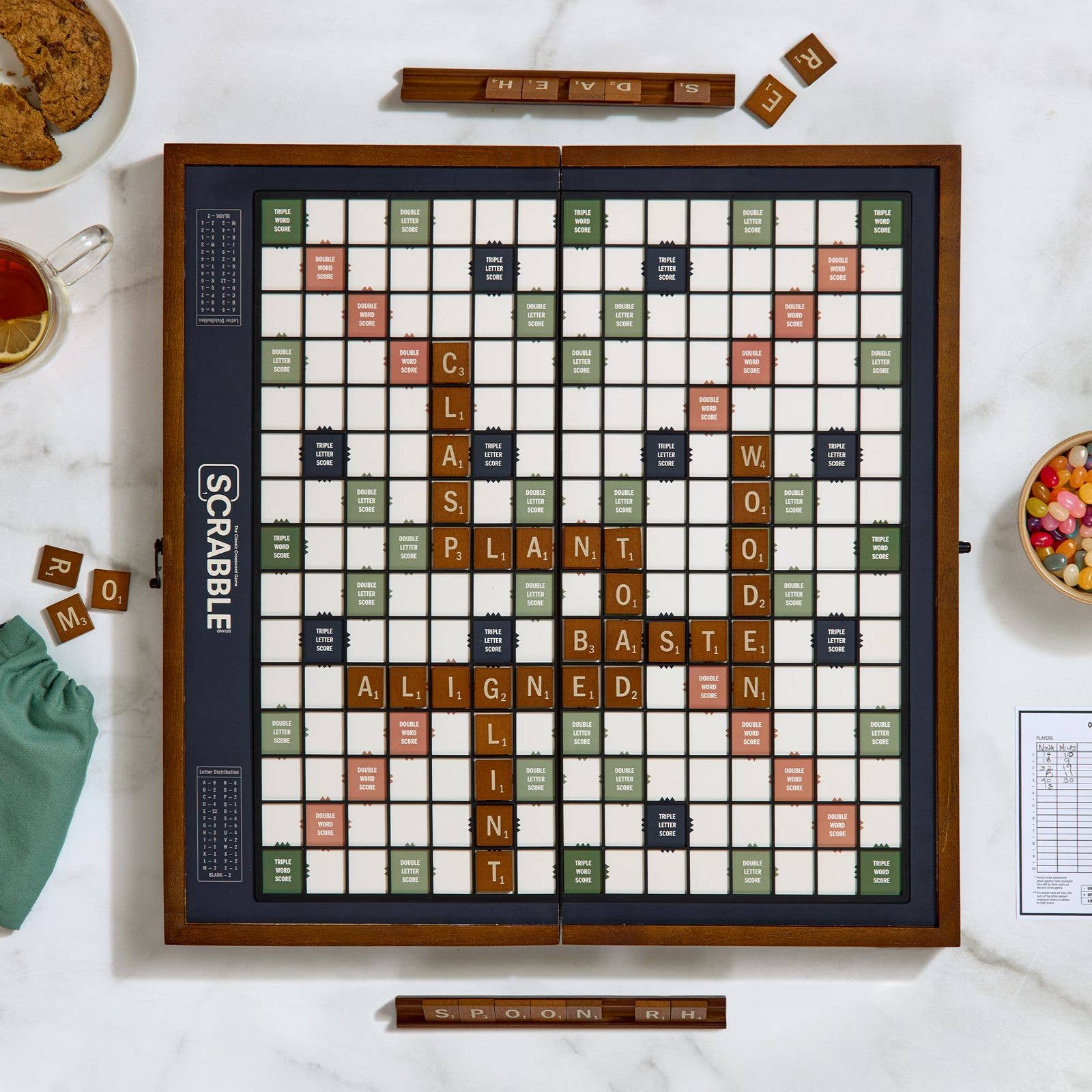 Scrabble Grand Folding Edition on a white background at Addison West