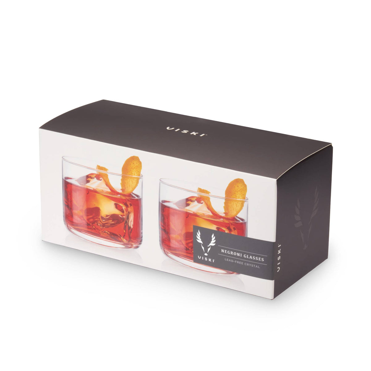 Raye™ Crystal Lowball Negroni Glasses on a white background at Addison West