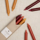 12" Taper Candles in Autumn Harvest, Set of 6 on a white background at Addison West