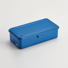 Toyo Steel Stackable Storage Box T-190 in Blue on a white background at Addison West
