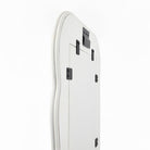 Close up of Dance Accent Mirror in White on a white background at Addison West