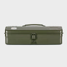 Toyo Steel Camber Toolbox Y-350 in Military Green on a white background at Addison West