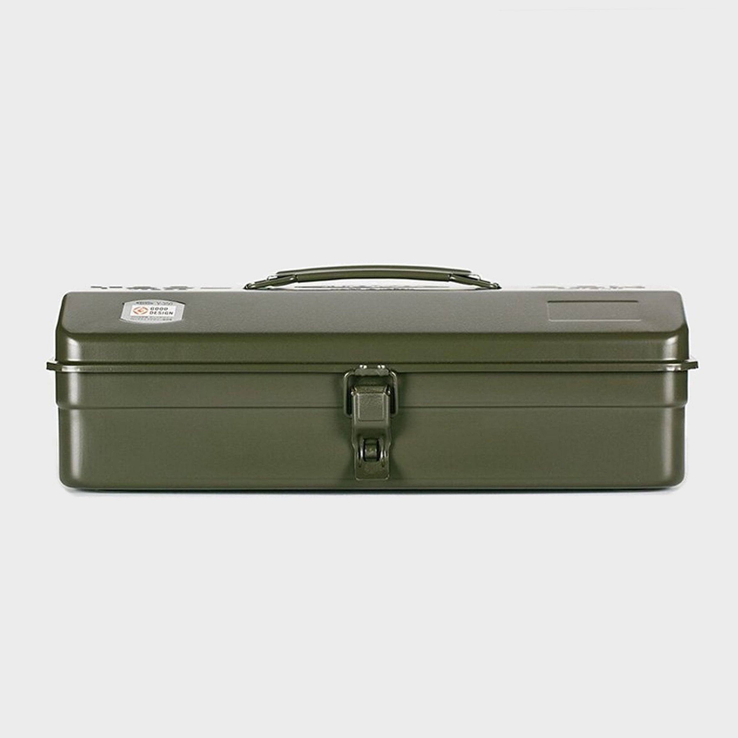 Toyo Steel Camber Toolbox Y-350 in Military Green on a white background at Addison West