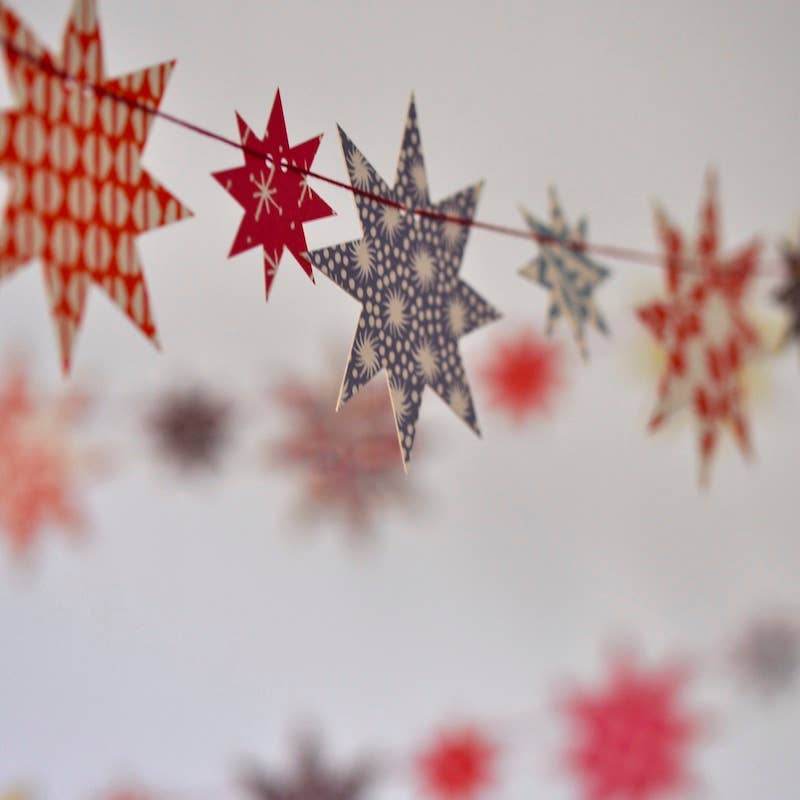 Make A Star Garland on a white background at Addison West