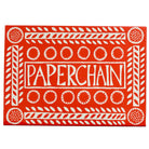 Red and white decorative envelope with 'PAPERCHAIN' text on a white background