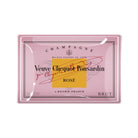 Veuve Clicquot Rose Decoupage Glass Tray on a white background at Addison West
