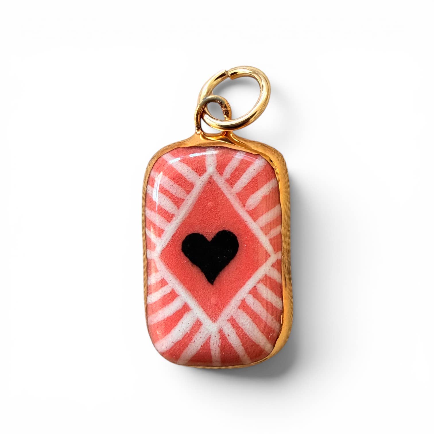 Shining Heart Diamond Charm on a white background at Addison West