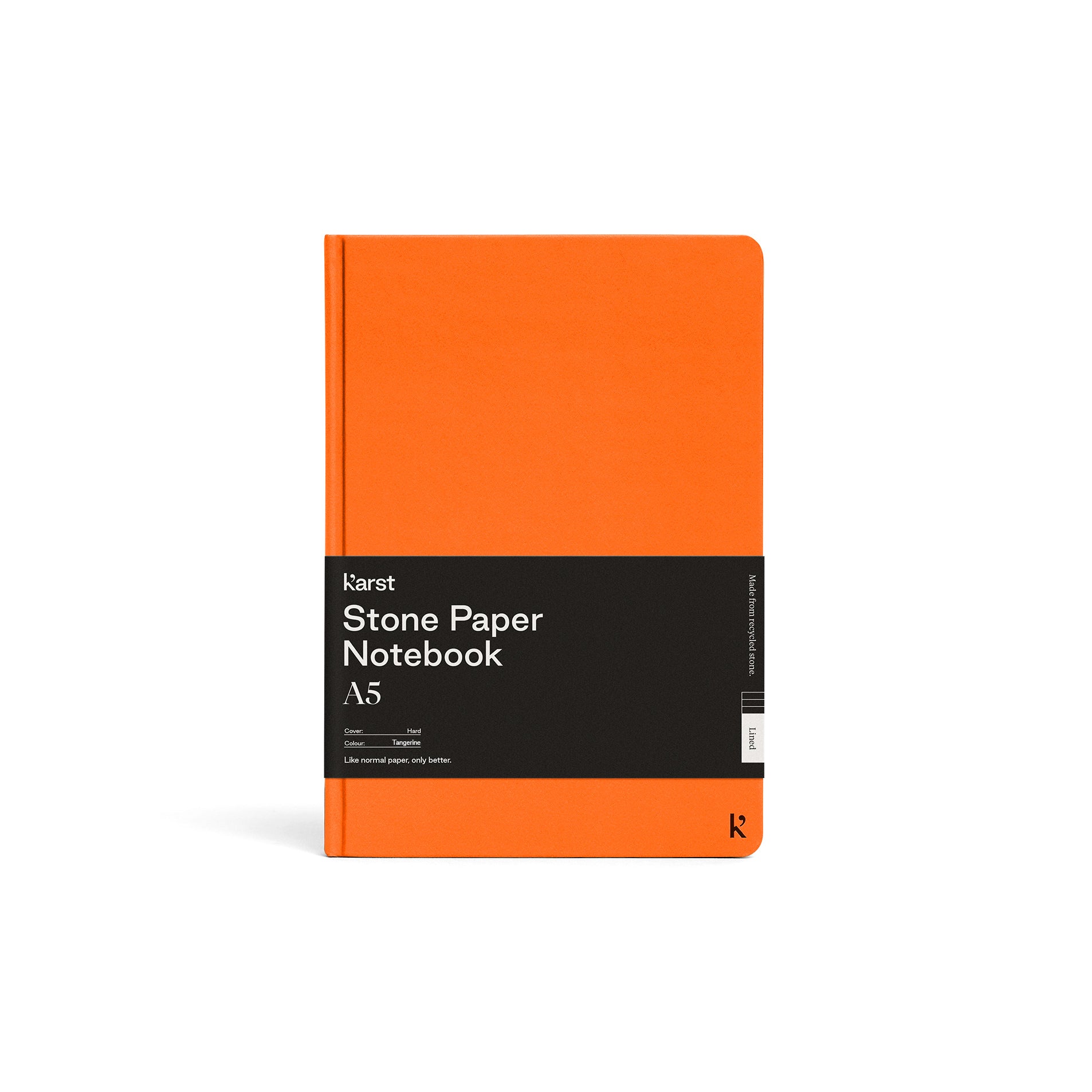 Karst A5 Hardcover Lined Notebook in Tangerine on a white background at Addison West