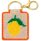 Lemon Needlepoint Keychain Kit on a white background at Addison West