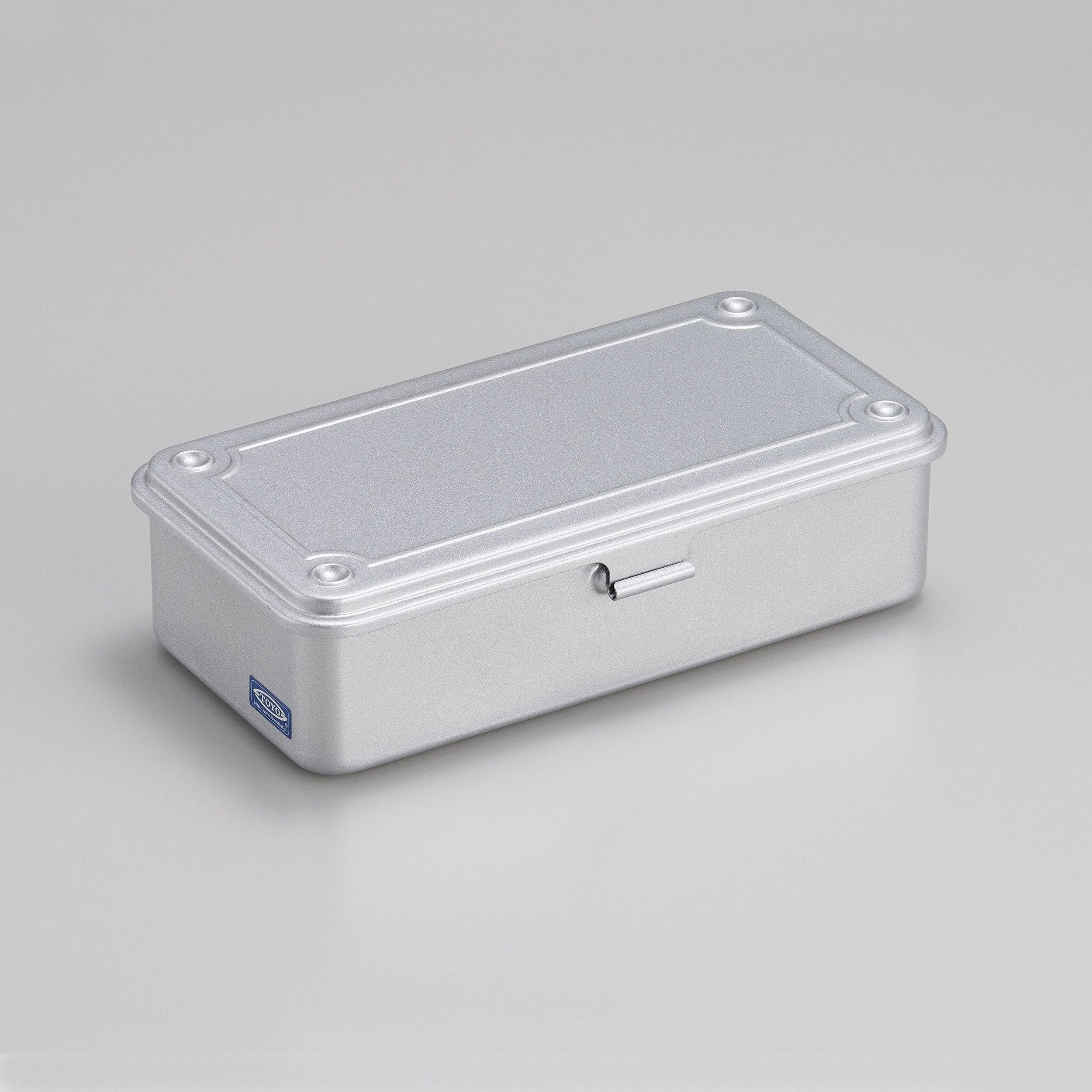 Toyo Steel Stackable Storage Box T-190 in Silver on a white background at Addison West