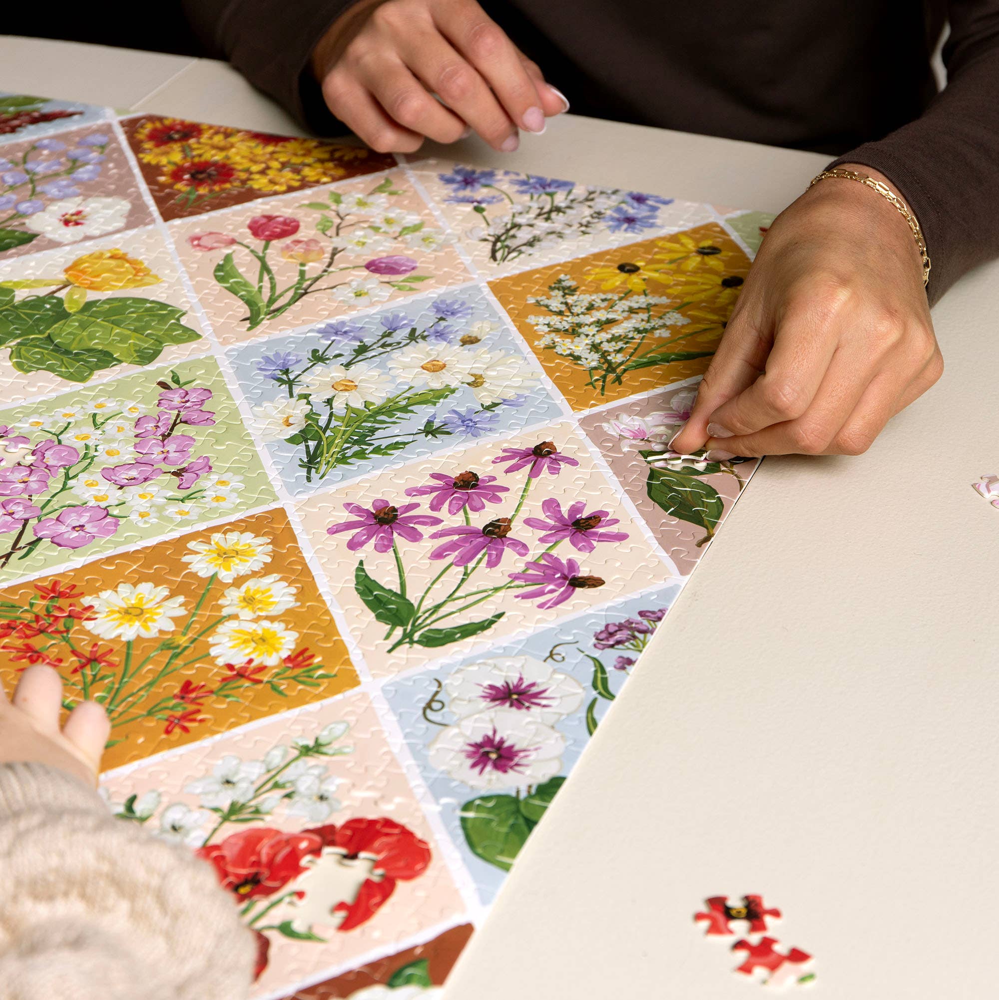 Vintage Blooms 1,000 Piece Puzzle on a white background at Addison West