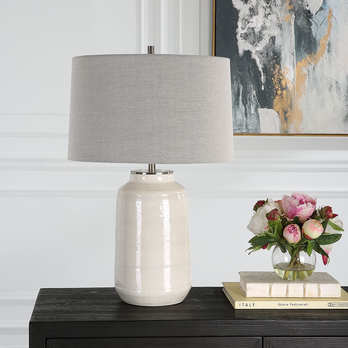Ormond Table Lamp on a table at Addison West
