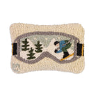 Ski Googles Hand Hooked Pillow on a white background at Addison West