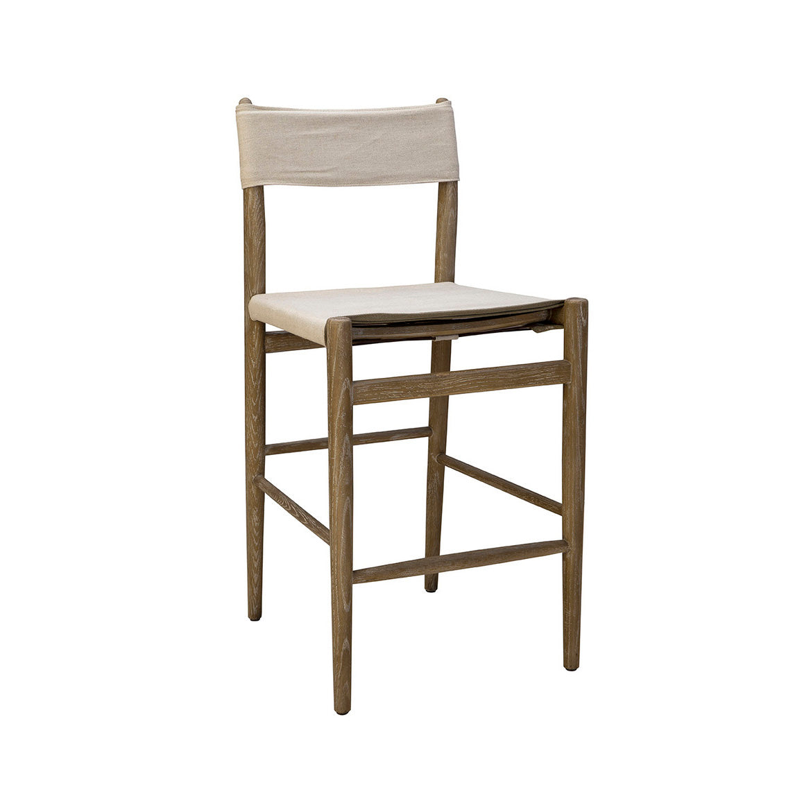 Linen Prescott Counter Stool on a white background at Addison West