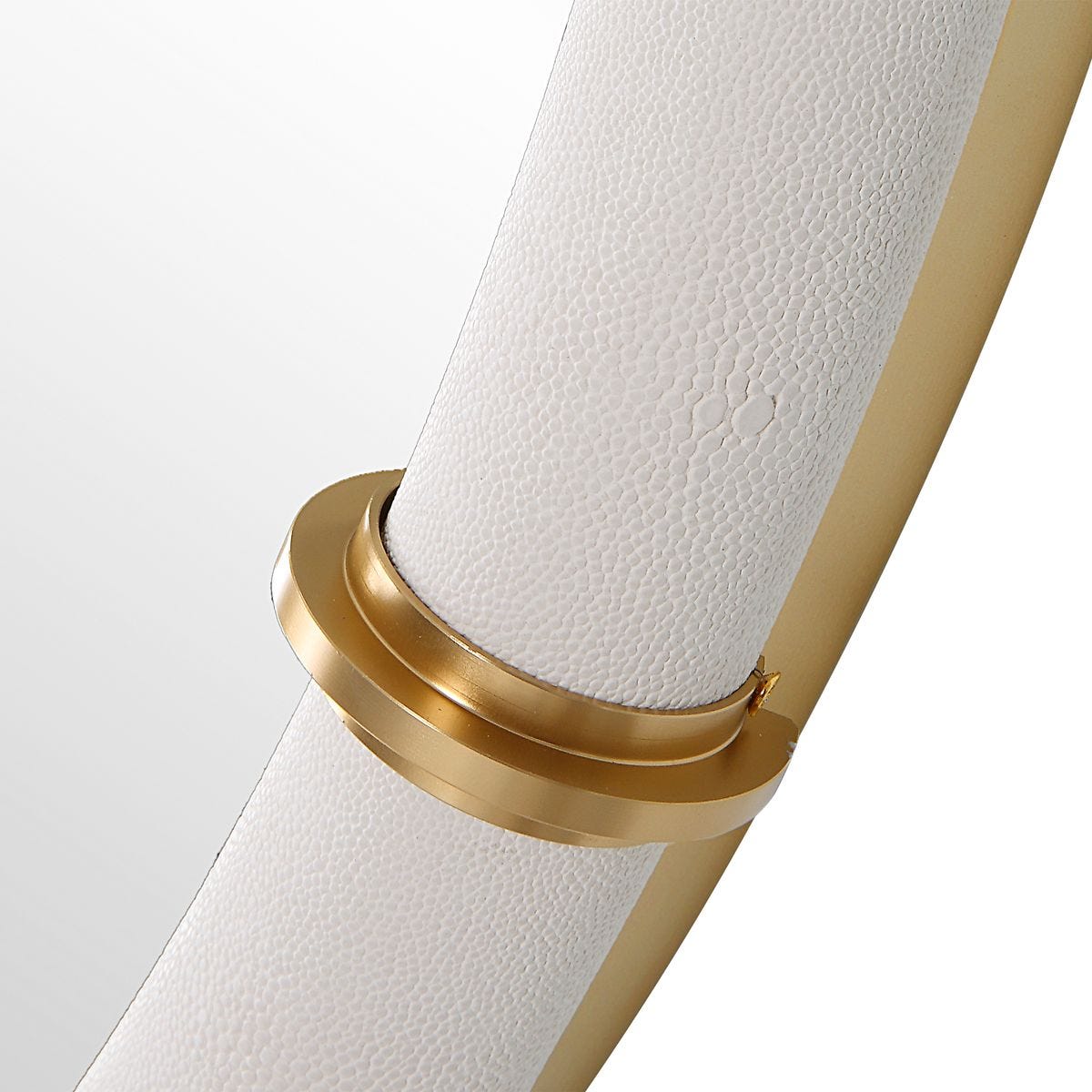 Close up of Cylen Round Accent Mirror on a white background at Addison West