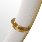 Close up of Cylen Round Accent Mirror on a white background at Addison West