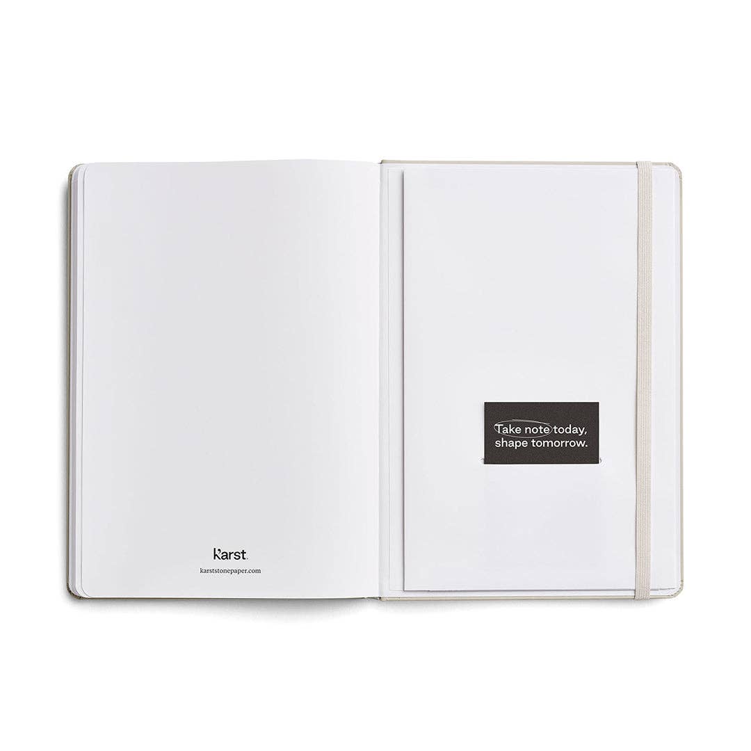 Karst A5 Hardcover Lined Notebook in Tangerine on a white background at Addison West