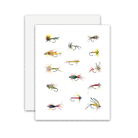 Tied Flies Blank Greeting Card on a white background at Addison West