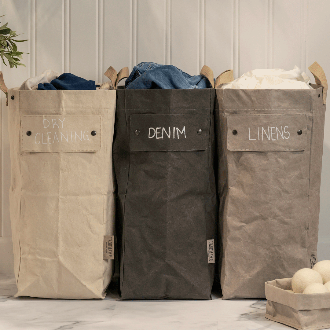Uashmama Laundry Hamper Bag in a laundry room at Addison West