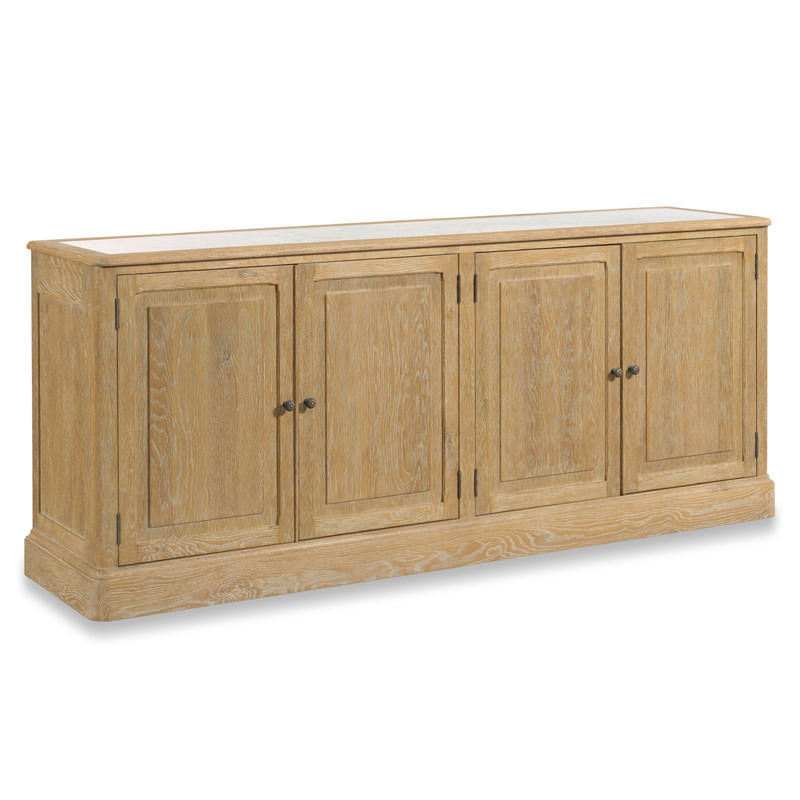 Woodbridge Furniture Baker's Sideboard in Limewash Finish on a white background at Addison West