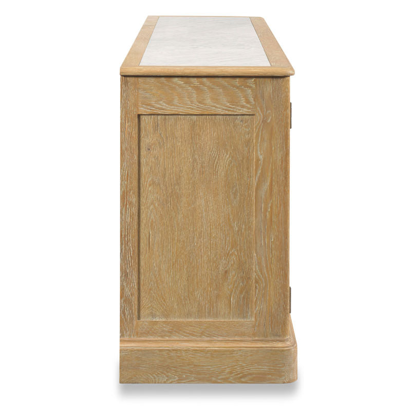 Woodbridge Furniture Baker's Sideboard in Limewash Finish on a white background at Addison West
