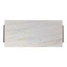 Draper's Table in Carrara Marble on a white background at Addison West