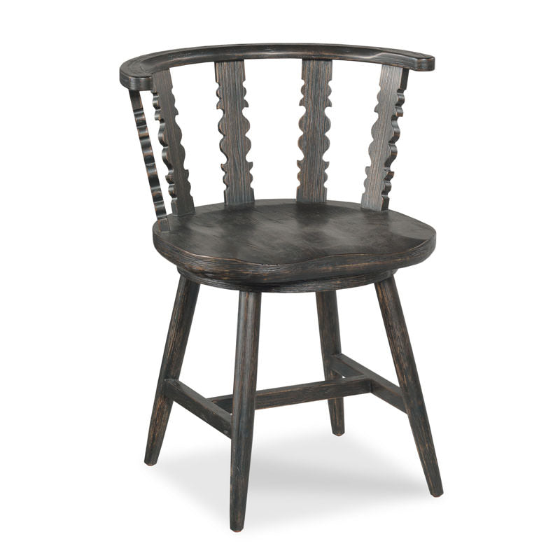 Fable Dining Chair in Worn Black Finish on a white background at Addison West