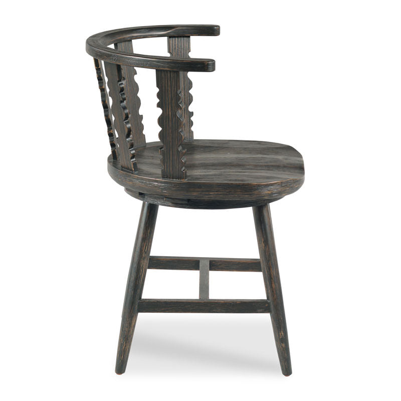 Fable Dining Chair in Worn Black Finish on a white background at Addison West