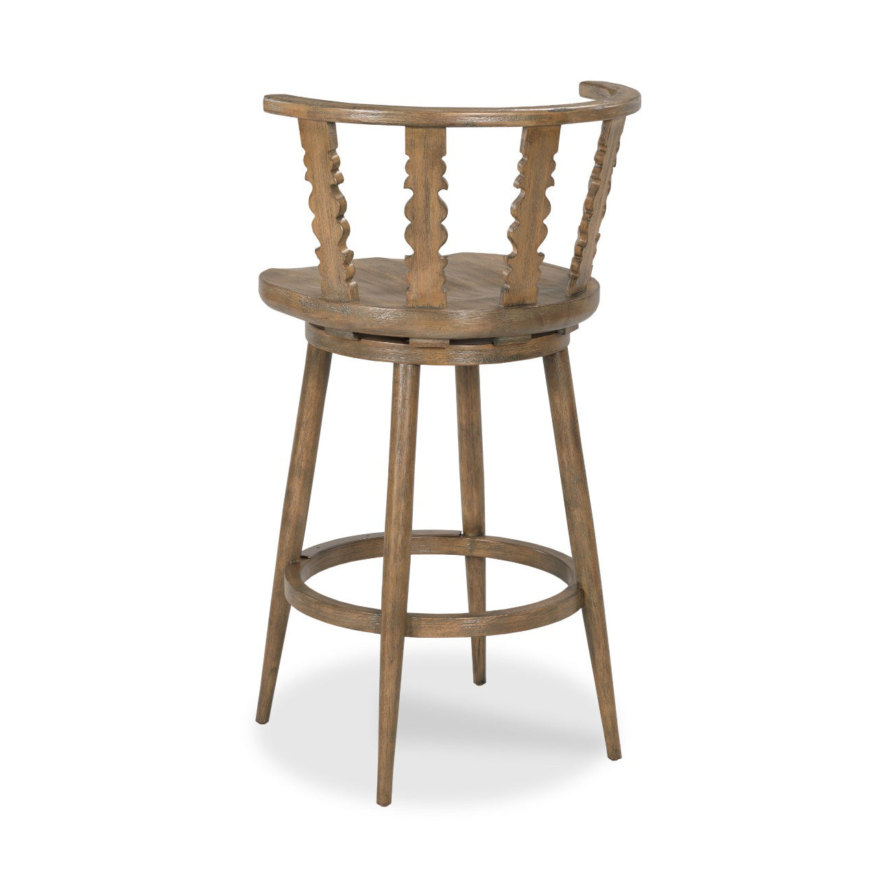Fable Swivel Counter Stool in Antique Finish on a white background at Addison West