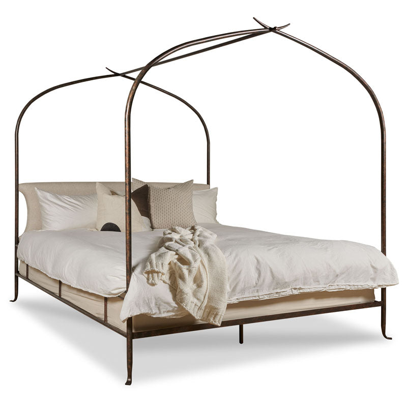 King Atrium Bed in Antique Black Finish on a white background at Addison West