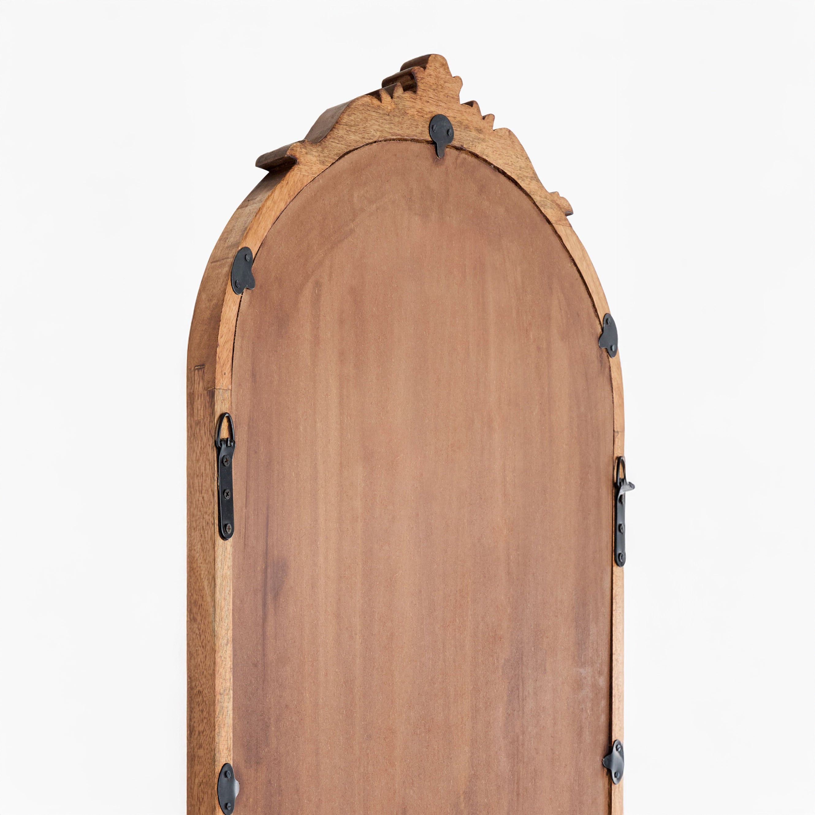 Back of Noya Full Length Mirror in Natural Finish on a white background at Addison West