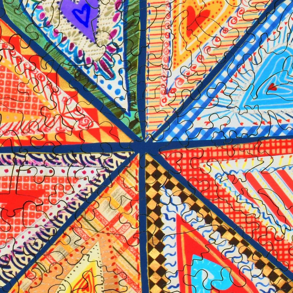 Liberty Puzzle Paper Hearts on a white background at Addison West