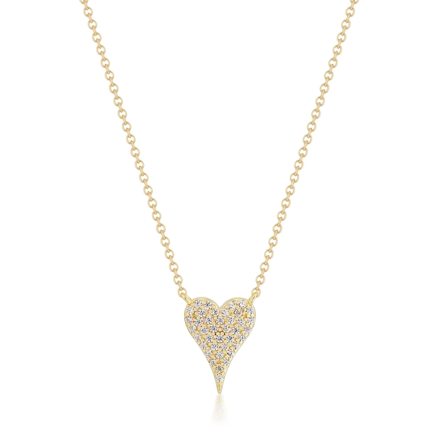 Elli Parr Heart Pave Necklace on a white background at Addison West