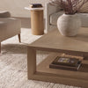 Video of Four Hands Thomas Square Coffee Table in Bleached Oak Veneerin a neutral living room at Addison West