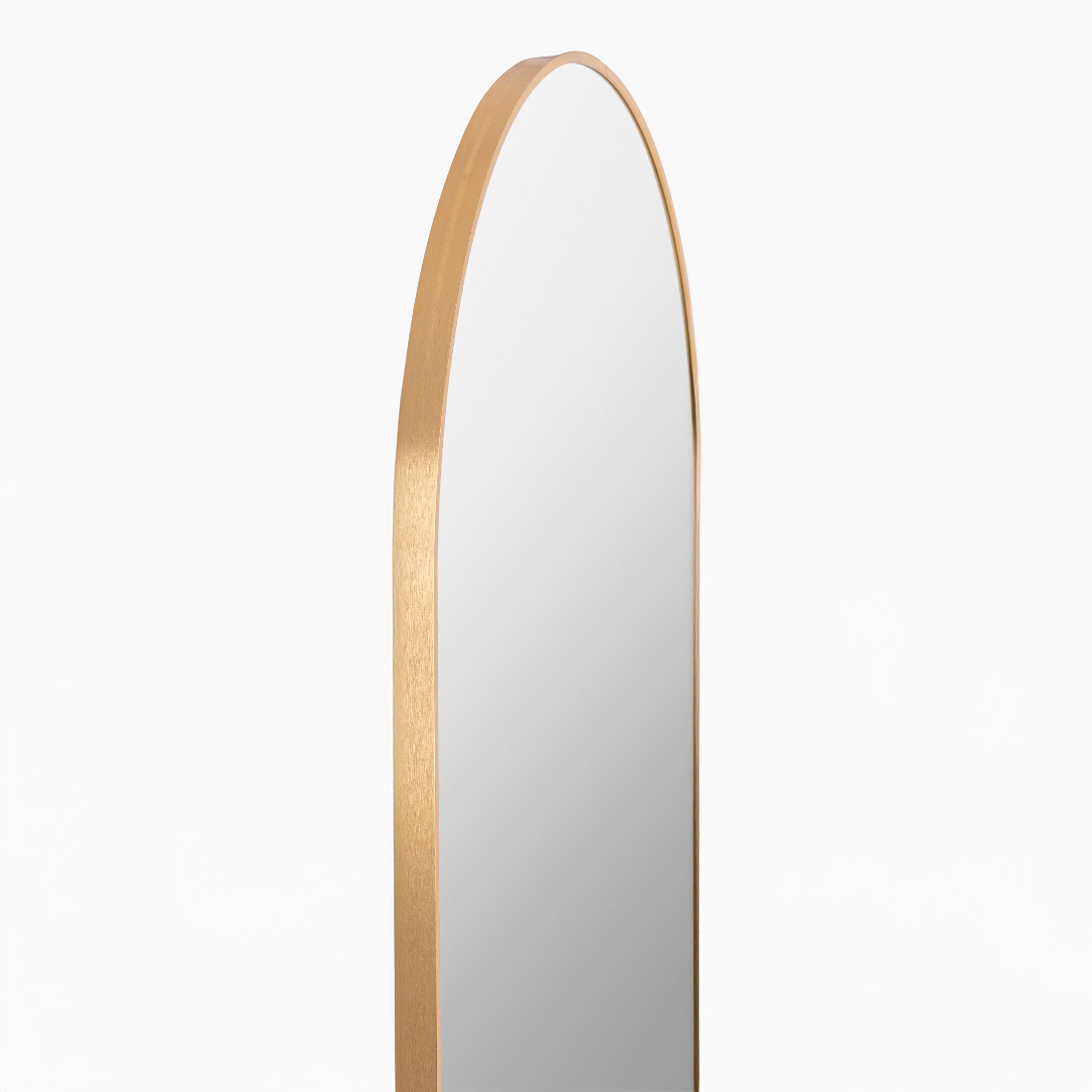Close up of Aranya Arch Full Length Mirror on a white background at Addison West