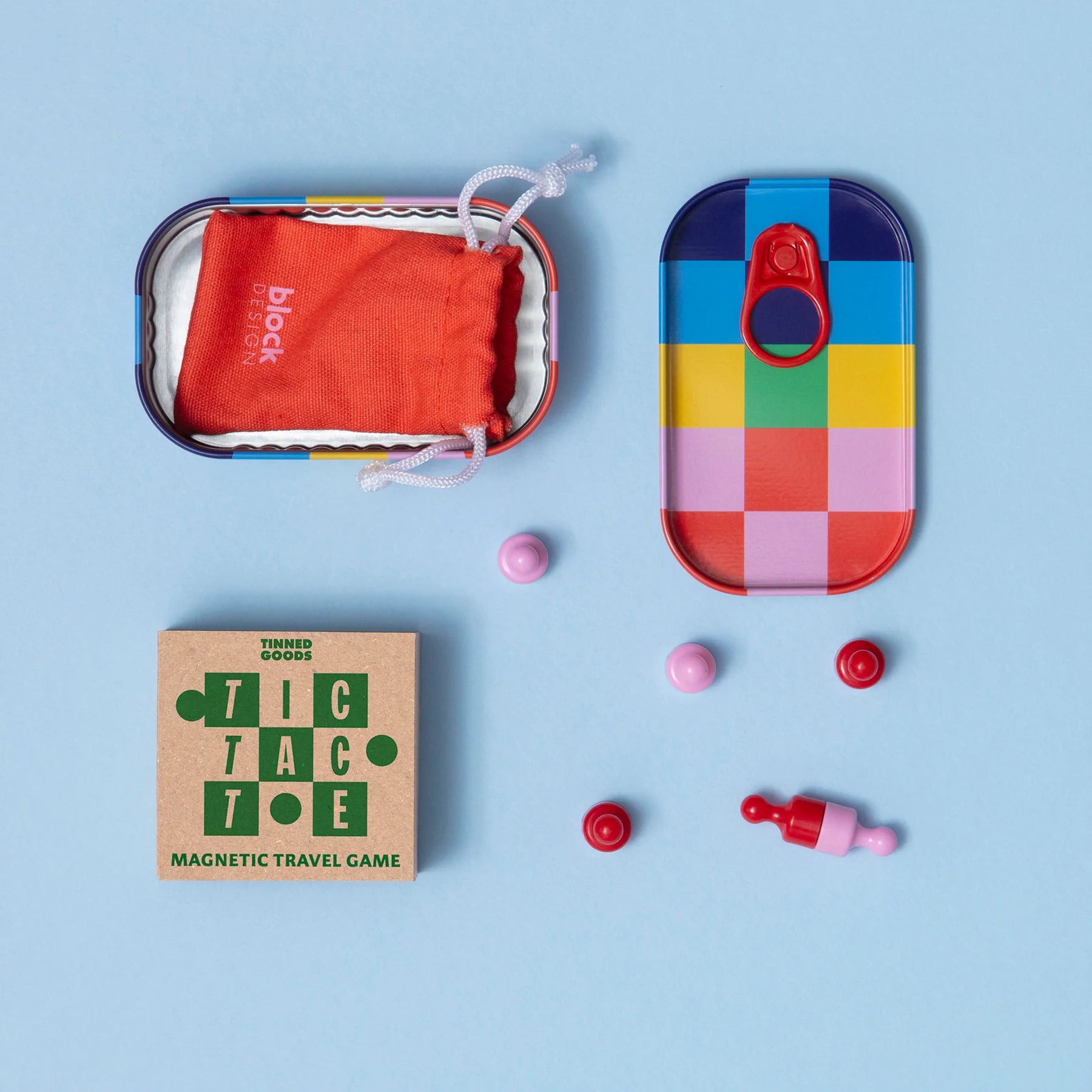 Tic Tac Toe Travel Game on a blue background at Addison West