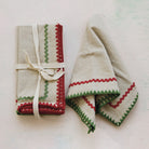 Holiday Ric Rac Trim Napkins, Set of 4 on a white background at Addison West