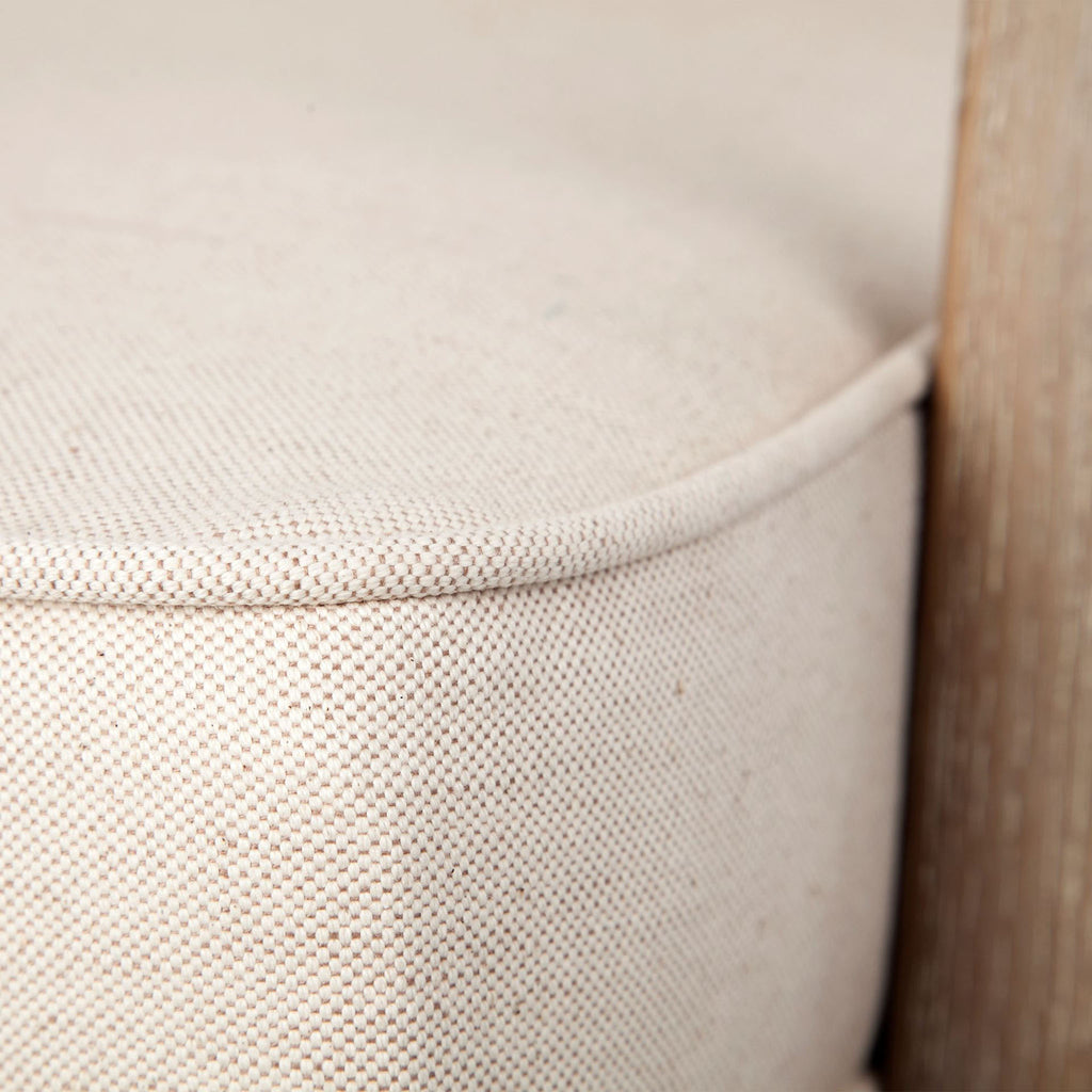 wood accent chair with off-white fabric seat with Wood Frame Accent Chair on a white background