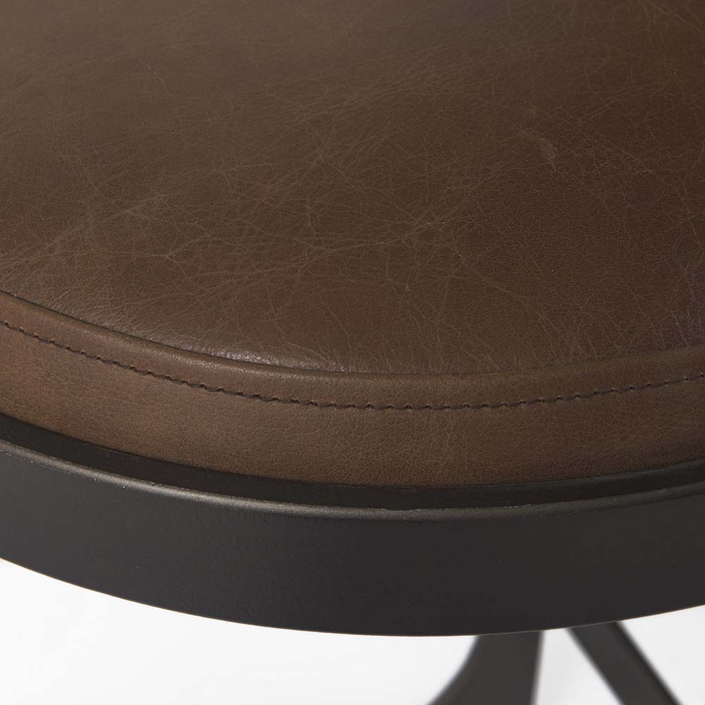 Tyler Counter Stool in Brown Leather - Addison West 