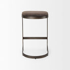 Mercana brand tyson metal counter stool with brown suede seat