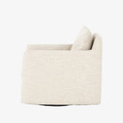 Four hands furniture brand Banks swivel chair in cambric ivory on a white background